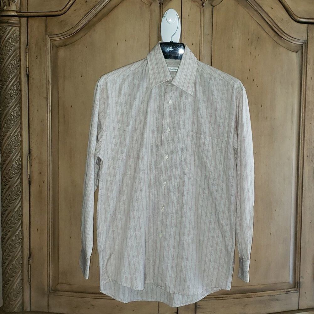 Alan Flusser Long Sleeve Paisley Striped Button Down Shirt Men's Small